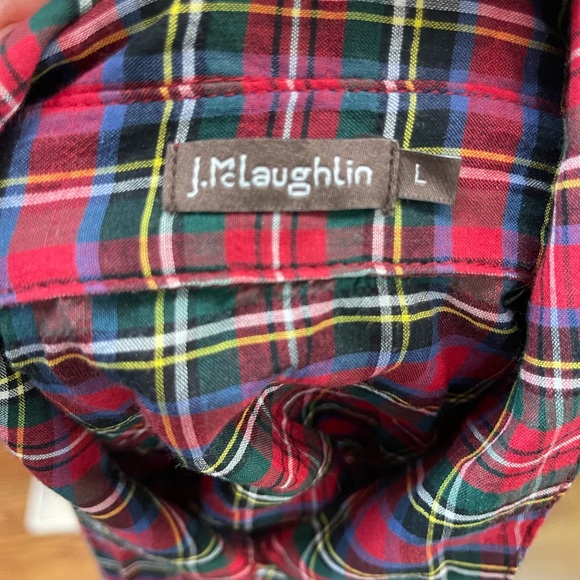 J McLaughlin Plaid Lightweight Blouse Large - Picture 7 of 8